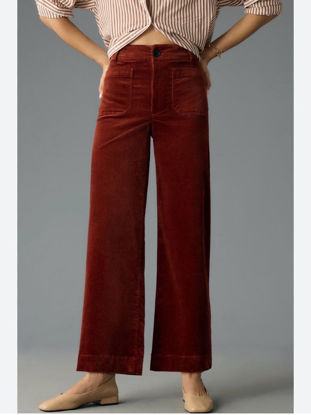Maeve by Anthropologie The Colette brown corduroy crop pants women’s 25 0